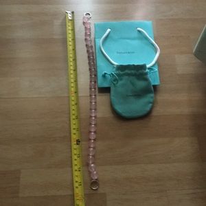 Tiffany&Co rose quartz  bead necklace